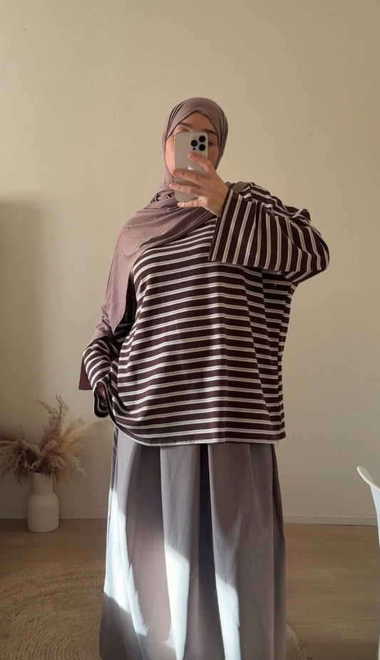 T shirt Oversive Rayée