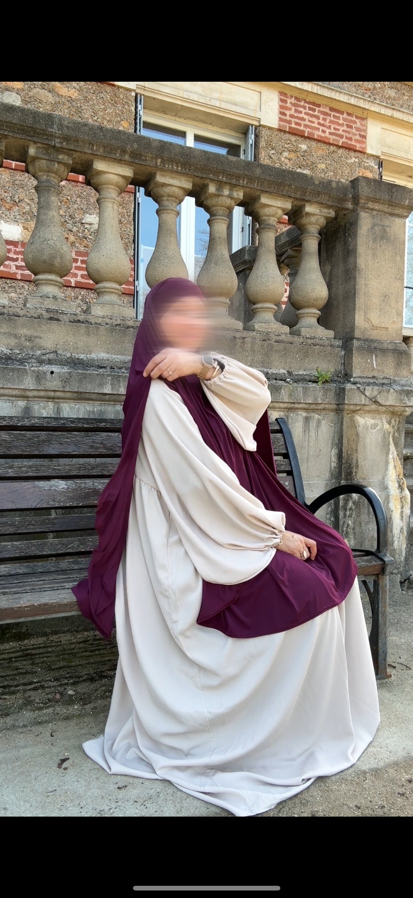 Maxi khimar Fentes jersey premium